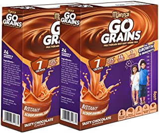 Manna Go Grains | 800g | Pack of 2 | Chocolate | Health and Nutrition drink for Kids
