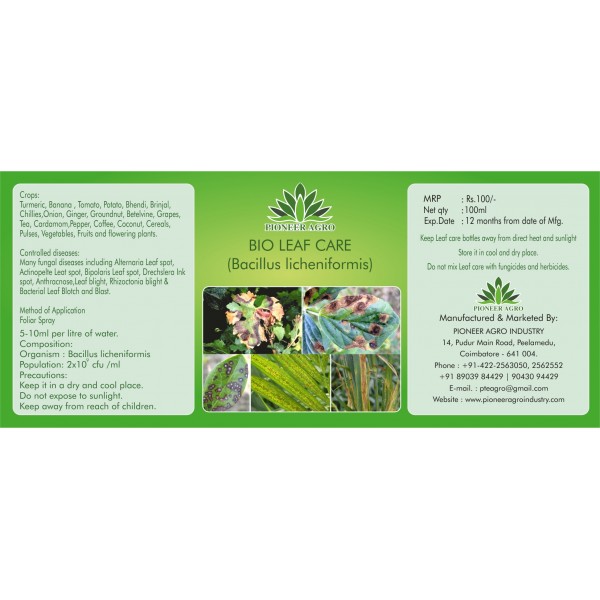 Bio Leaf Care - Bacillus Licheniformis (100ml)