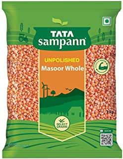 Tata Sampann Unpolished Masoor Dal, Whole, 1kg