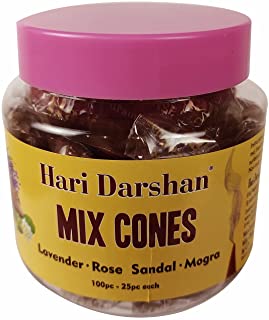 Hari Darshan Mix Cones| Dry Dhoop Sticks | Lavender | Rose | Sandal | Mogra