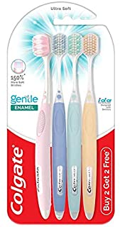 Colgate Gentle Enamel Ultra Soft Bristles Toothbrush, 4 Pcs (Buy2 Get 2), Soft Bristles for Enamel Care