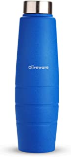 Oliveware Subduer Steel Bottle | Durable Steel Bottle | Fits Bags & Fridge | 650 Ml Capacity | for Home & Office Use (Blue, 1)