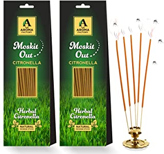 The Aroma Factory Mosquito Out Citronella Garden Incense Sticks Mosquito Repellent Agarbatti - Herbal & Natural