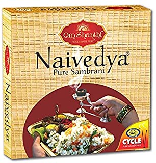 Cycle Naivedya Sambrani /dhoopam with Resin, Benzoin Fragrances - Pack of 4 (12 Cups per Pack)