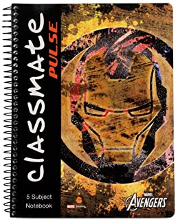 Classmate Soft Cover 5 Subject Spiral Binding Notebook, Single Line, 250 Pages