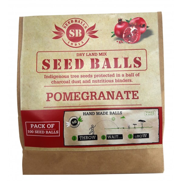 Seed Balls (Pomegranate Fruit Tree / Madhulai Fruit Seed Balls) 100 Balls Pack - மாதுளை பழ மரம் பந்துகள்