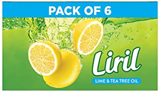 Liril Lemon & Tea Tree Natural Bathing Soap for Body 125 g (Combo Pack of 6)