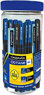 Classmate Octane Gel Pen (Blue & Black)- Pack of 25 + 4 Gel Refills FREE