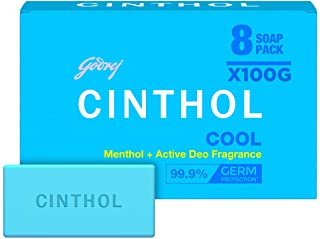 Cinthol Cool Bath Soap, 100g (Pack of 8