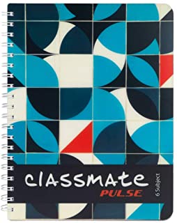 Classmate Premium 6 Subject Spiral Notebook - 203mm x 267mm, Soft Cover, 300 Pages, Unruled