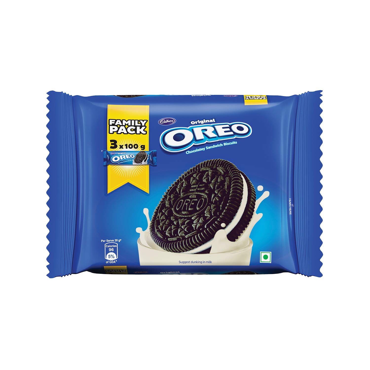 Cadbury Oreo Original Chocolatey Sandwich Biscuit Family Pack 300g