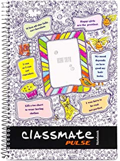 Classmate 2100136 Soft Cover 1 Subject Spiral Binding Selfie Notebook, Single Line, 180 Pages