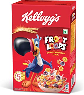 New Kellogg’s Froot Loops | Crunchy Multigrain Breakfast Cereal| Mixed Fruit Flavor| 285g Pack