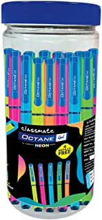 Classmate Octane Neon- Blue Gel Pens & Refills (pack Of 25)| Smooth Writing Pens| Water-proof Ink For Smudge-free