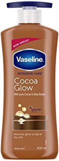 Vaseline Intensive Care 24 hr nourishing Cocoa Glow Body Lotion with Cocoa And Shea Butter, Restores Glow for all skin type - 400 ml