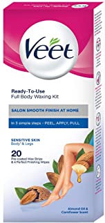 Veet Full Body Waxing Strips Kit For Sensitive Skin (20 Strips)