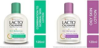 Lacto Calamine Face Lotion for Oil Balance - Combination to Normal Skin - 120 ml And Lacto Calamine Face Lotion for Oil Balance - Oily Skin - 120 ml