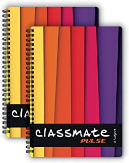 Classmate Soft Cover 6 Subject Spiral Binding Notebook, Single Line, 300 Pages (2105013)