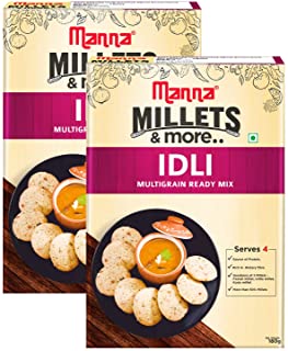 Manna Instant Multigrain Millet Idli Ready Mix | Idli Batter | 360g (180g x 2 Packs) Serves 8