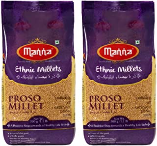 Manna Proso Millet Natural Grains, 1kg (500g x 2 Packs) - (Chena / Barri / Pingu / Pani Varagu / Cheno)