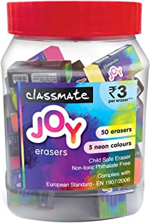 Classmate Neon Erasers | Phthalate-free | Non-toxic Child Safe Erasers