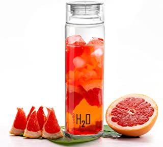 Cello H2O Glass Fridge Water Bottle with Plastic Cap, 1000ml