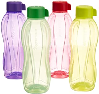 Tupperware Plastic Water Bottle Set, 1000 ml, Set of 4, Multicolour