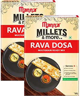 Manna Instant Multigrain Rava Dosa Ready Mix | Rava Dosa Batter | 360g (180g x 2 Packs)