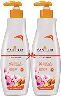 Santoor Perfumed Body Lotion for Whitening & UV Protection with Sandalwood & Sakura Extracts, 250ml (Buy 1 Get 1)