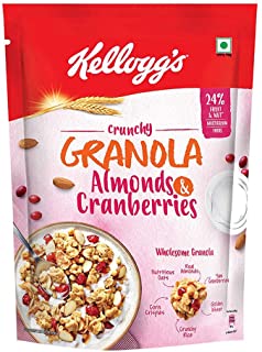 Kellogg's Crunchy Granola Almonds and Cranberries | Breakfast Cereals | Multigrain Flakes, 460g