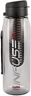 Cello Infuse Plastic Water Bottle, 800 ml, Black,Set of 1