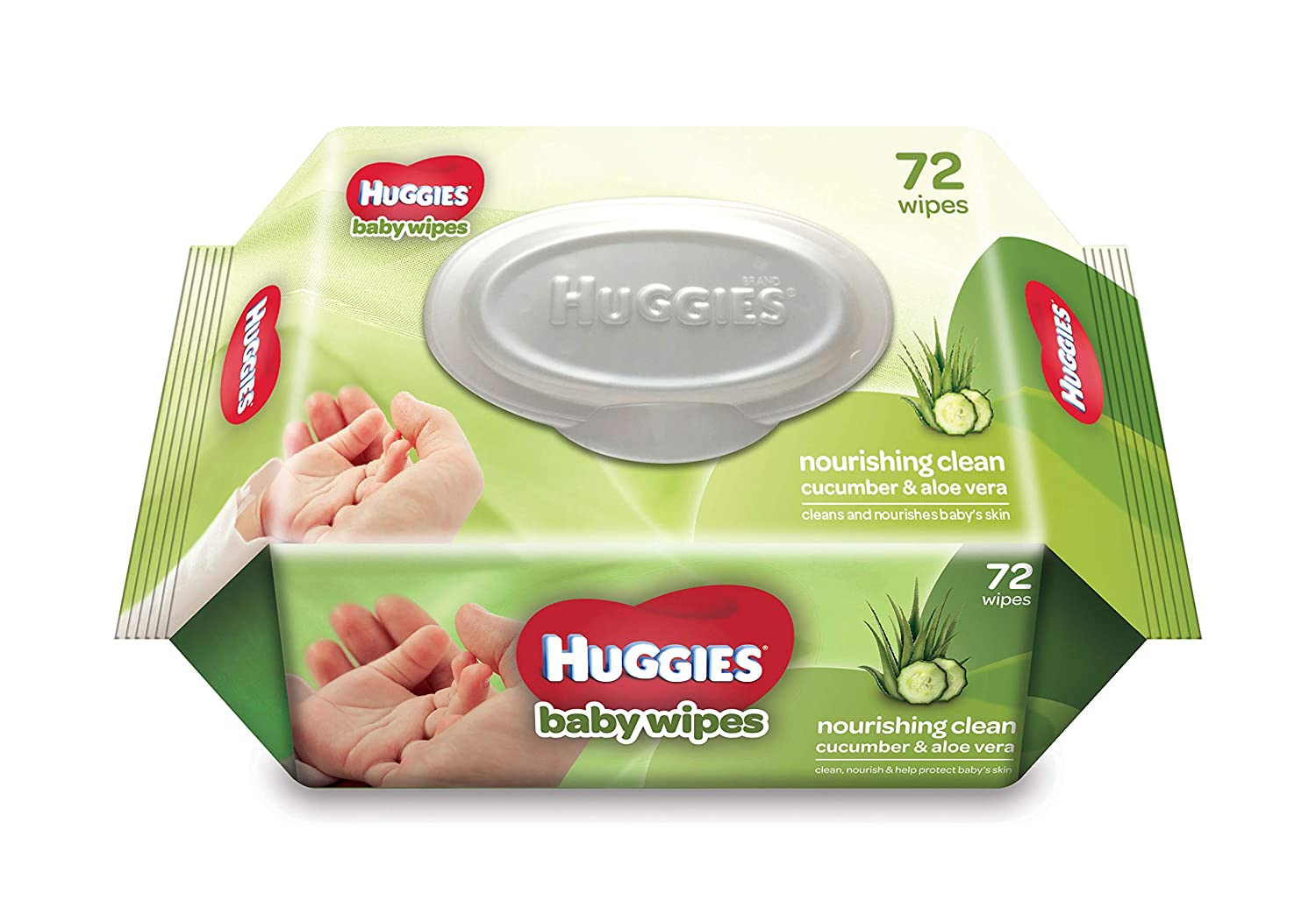 Huggies Nourshing Clean Baby Wipes - Cucumber & Aloevera 72 Wipes