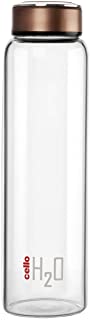 Cello H2O Borosilicate Glass Water Bottle (Clear, 1000 ml, Copper)