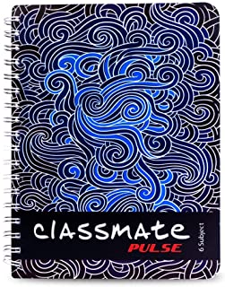 Classmate Pulse 6 Subject Notebook - Unruled, 300 Pages, Spiral Binding, 240mm*180mm