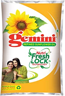 Gemini Refined Sunflower Oil Pouch, 1L