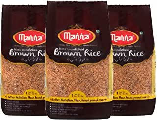 Manna Brown Rice, 3kg (1kg x 3 Packs)