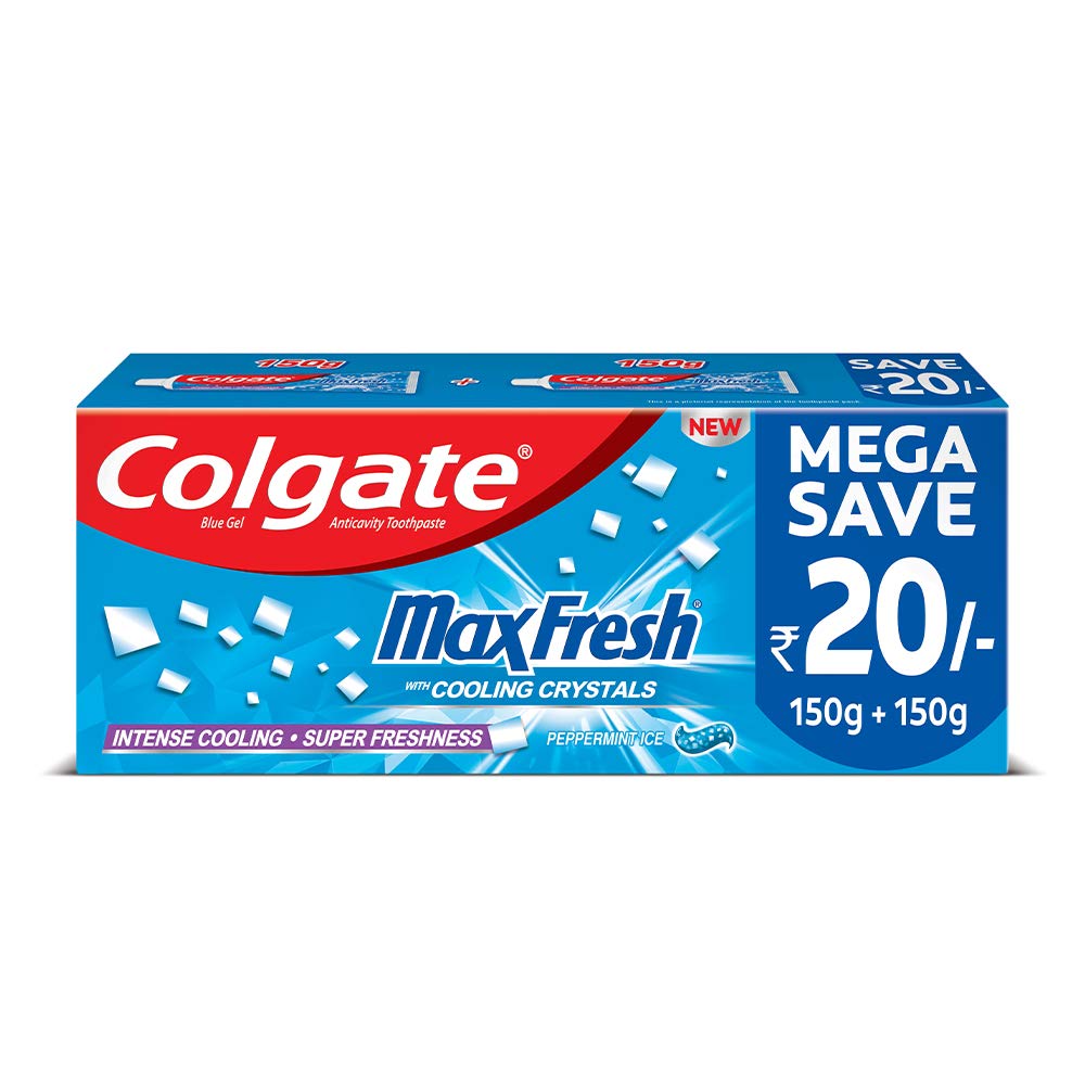 Colgate MaxFresh Breath Freshner Toothpaste, 300g Saver Pack (150g x 2)