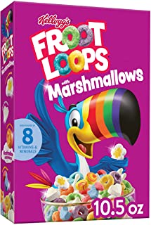 Kellogg's Froot Loops Breakfast Cereal with Fruity Shaped Marshmallows, 297 g