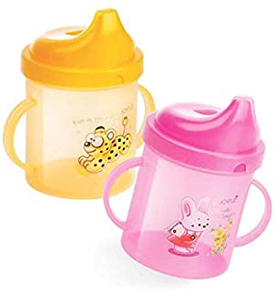 Joyful Hello Baby Plastic Sipper Cup with Double Handle (Colour May Vary, 300 ml)