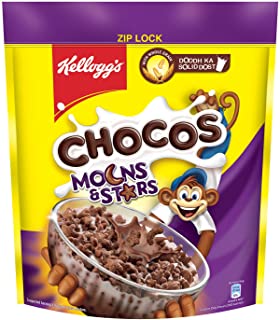 Kellogg's Chocos Moons & Stars, With Whole Grain, Source Of Fibre, High In Calcium & Protein, With 10 Essential Vitamins