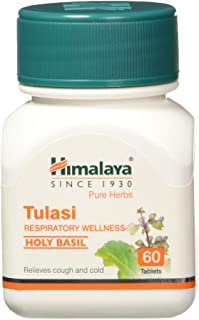 Himalaya Wellness Pure Herbs Tulasi Respiratory Wellness | Holy Basil |Relieves cough and cold| -Pack of 60 Tablets