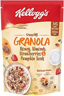 Kellogg's Crunchy Granola Honey, Almonds, Strawberries & Pumpkin Seeds, Breakfast Cereals , Multigrain Flakes, 450g