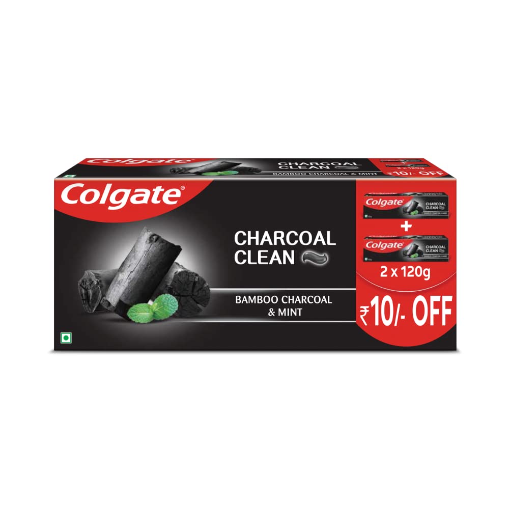 Colgate Charcoal Clean Deep Clean Toothpaste, Bamboo Charcoal and Mint (Black Gel) 240g