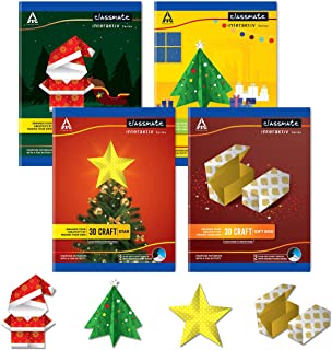 Classmate 3D Craft Notebooks - Unruled,172 Pages, 240mm X 180mm, Pack of 4, Multicolor