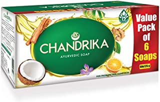 Chandrika Ayurvedic Handmade Soap, Coconut, 125 g, Pack of 6