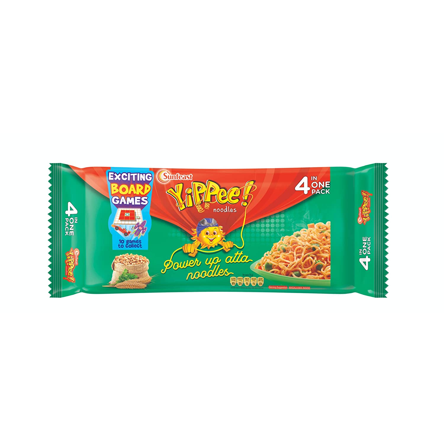 Sunfeast YiPPee! Power Up Atta, Whole wheat, Four in One Pack, 280g Pack