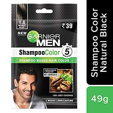 Garnier Garnier Men Shampoo Color Shade 1 Natural Black, 10ml+10ml