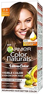 Garnier Color Naturals Creme Riche Hair Color (730 Golden Brown, 55ml + 50g)