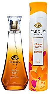 Yardley London Autumn Bloom Daily Wear Perfume for Women, 100ml + Yardley London Autumn Bloom Refreshing Deo for Women, 150ml