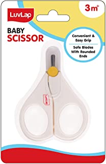 LuvLap Baby Scissors for Cutting Nails, White,